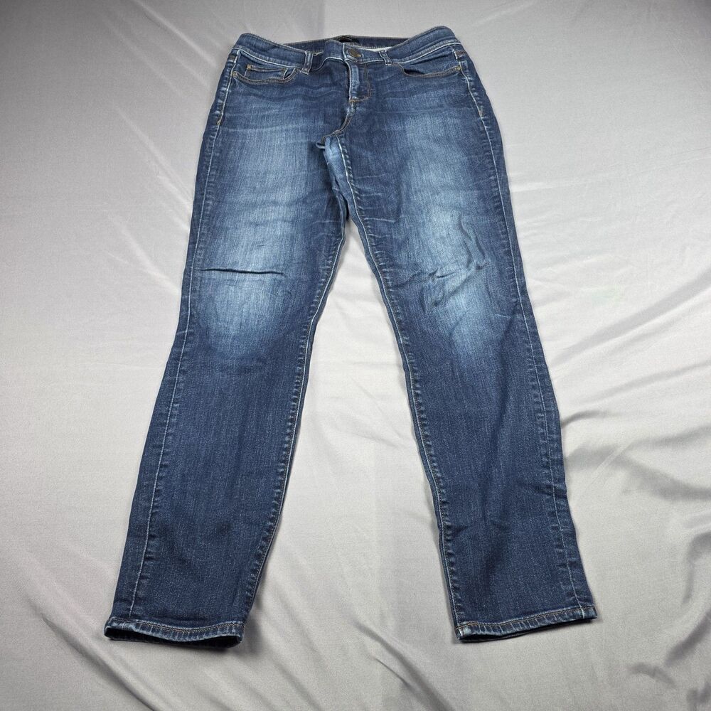 Ann Taylor LOFT Modern Skinny Jeans Womens Medium Wash Blue Denim Size 8 Flaws